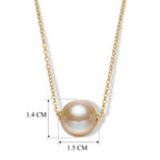 D'Joy AAA Goldene Südsee Perle (12-13 mm) Schmuckset ca. 45 cm 925 Silber 750 Gelbgold vermeil