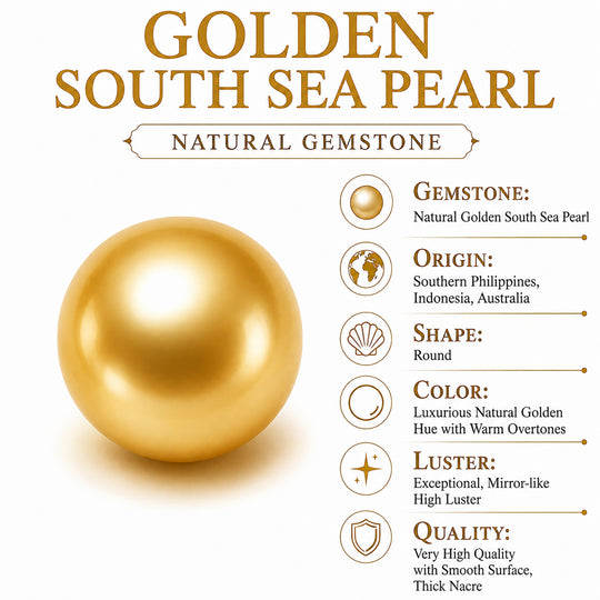 D'Joy AAA Goldene Südsee Perle (12-13 mm) Solitär Anhänger mit 50cm Kette, 925 Silber 750 Gelbgold Vermeil