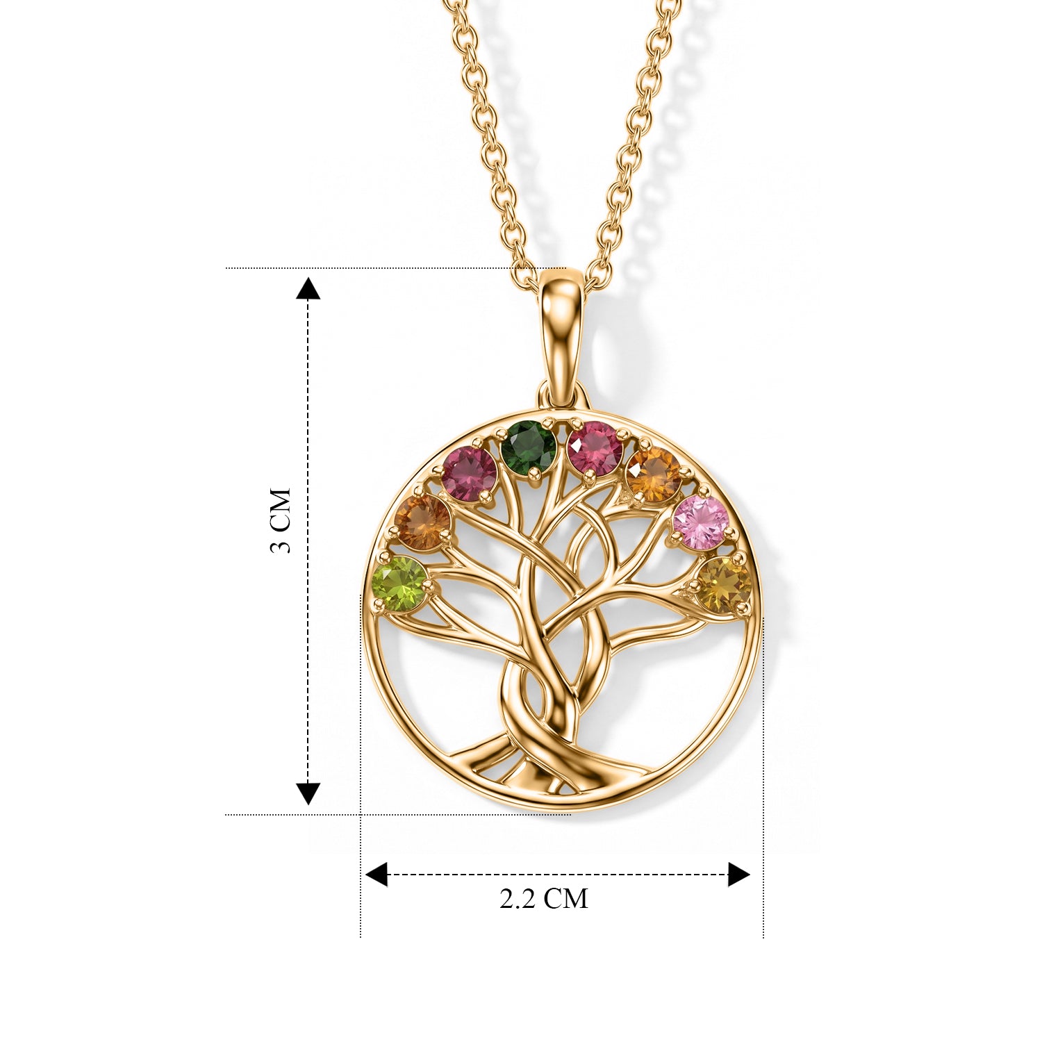 EVER TRUE AA Mehrfarbiger-Turmalin (Anjanabonoina) Anhänger mit Kette, ca. 50 cm ca. 0.92 ct
