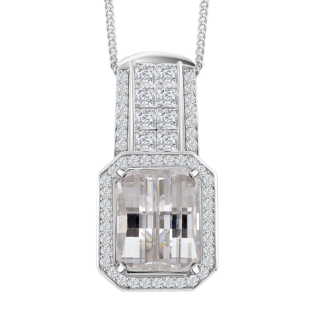 D'Joy Moissanit Anhänger mit Kette, ca. 45 cm 925 Silber Rhodiniert ca. 4,29 ct.