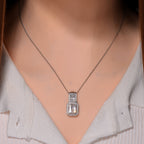 D'Joy Moissanit Anhänger mit Kette, ca. 45 cm 925 Silber Rhodiniert ca. 4,29 ct.