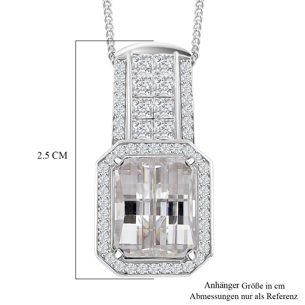 D'Joy Moissanit Anhänger mit Kette, ca. 45 cm 925 Silber Rhodiniert ca. 4,29 ct.