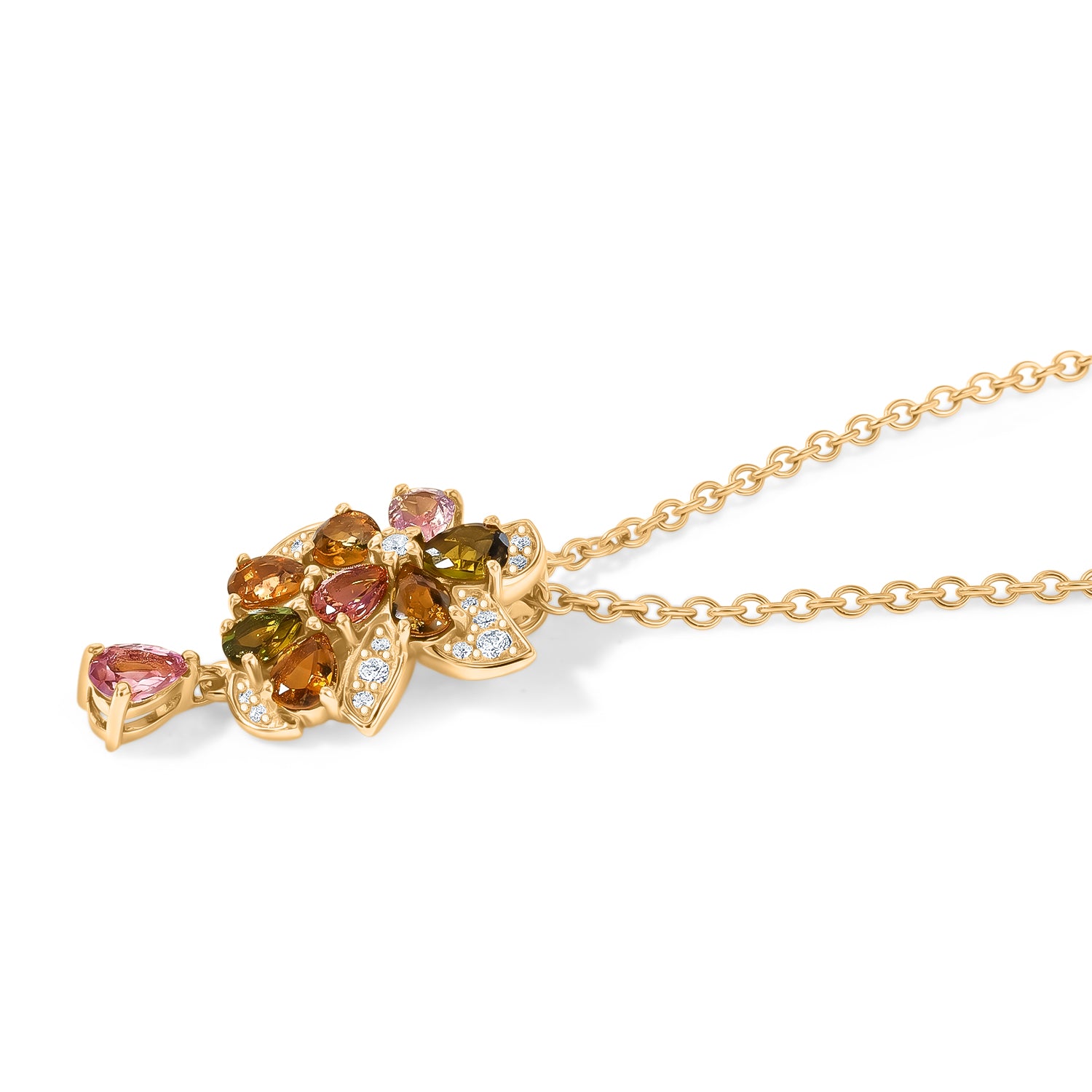 EVER TRUE AA Mehrfarbig-Turmalin Schmuckset ca. 50 cm ca. 1,57 ct.