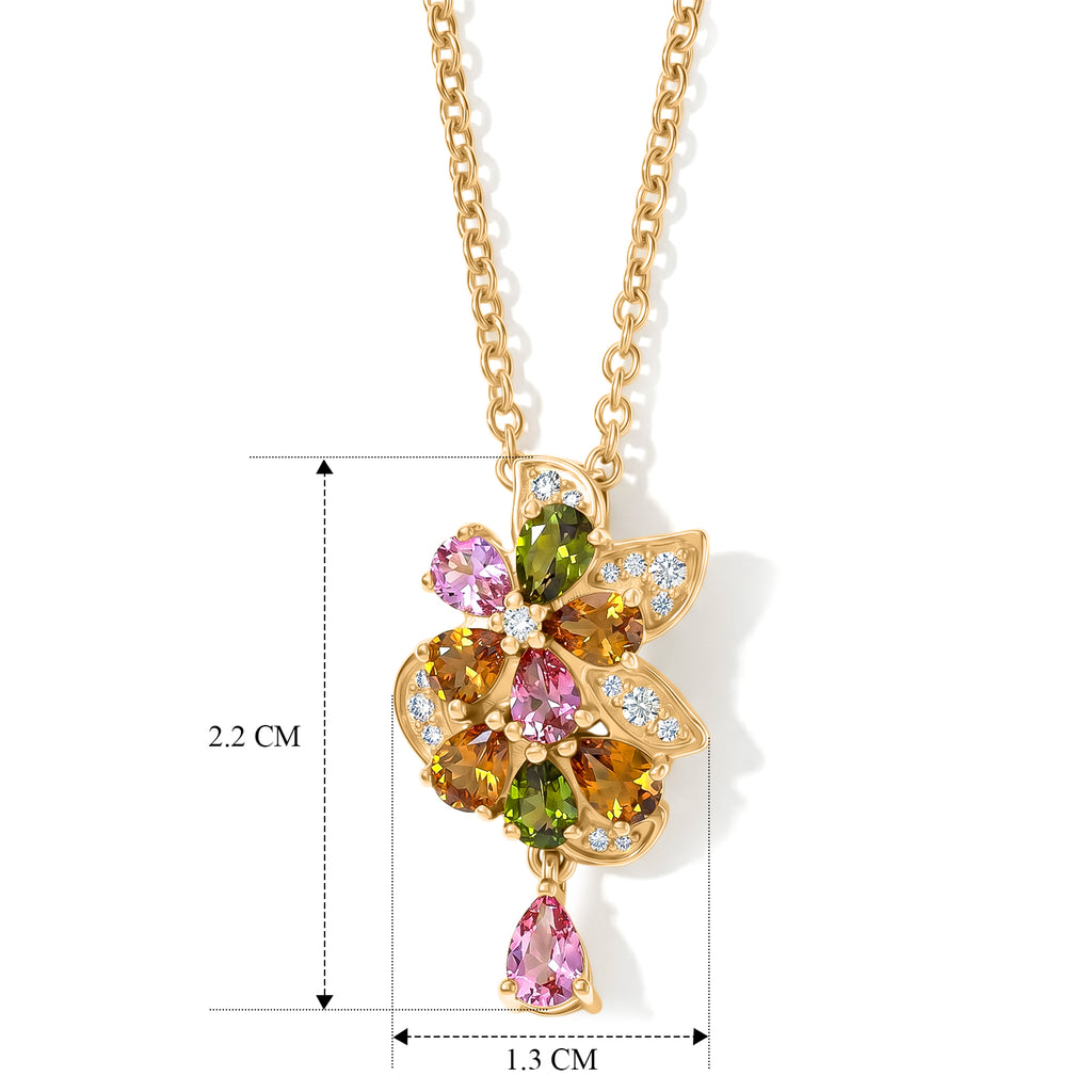 EVER TRUE AA Mehrfarbig-Turmalin Schmuckset ca. 50 cm ca. 1.57 ct