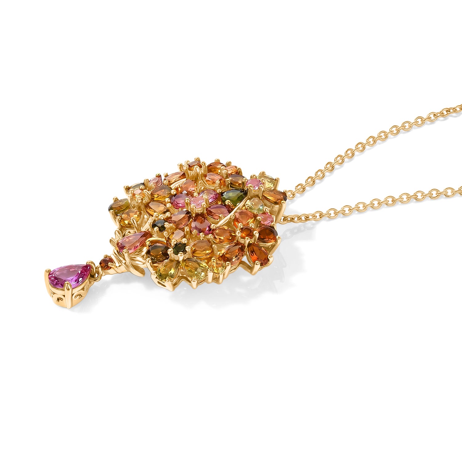 EVER TRUE AA Mehrfarbig-Turmalin Schmuckset ca. 50 cm ca. 5,52 ct.