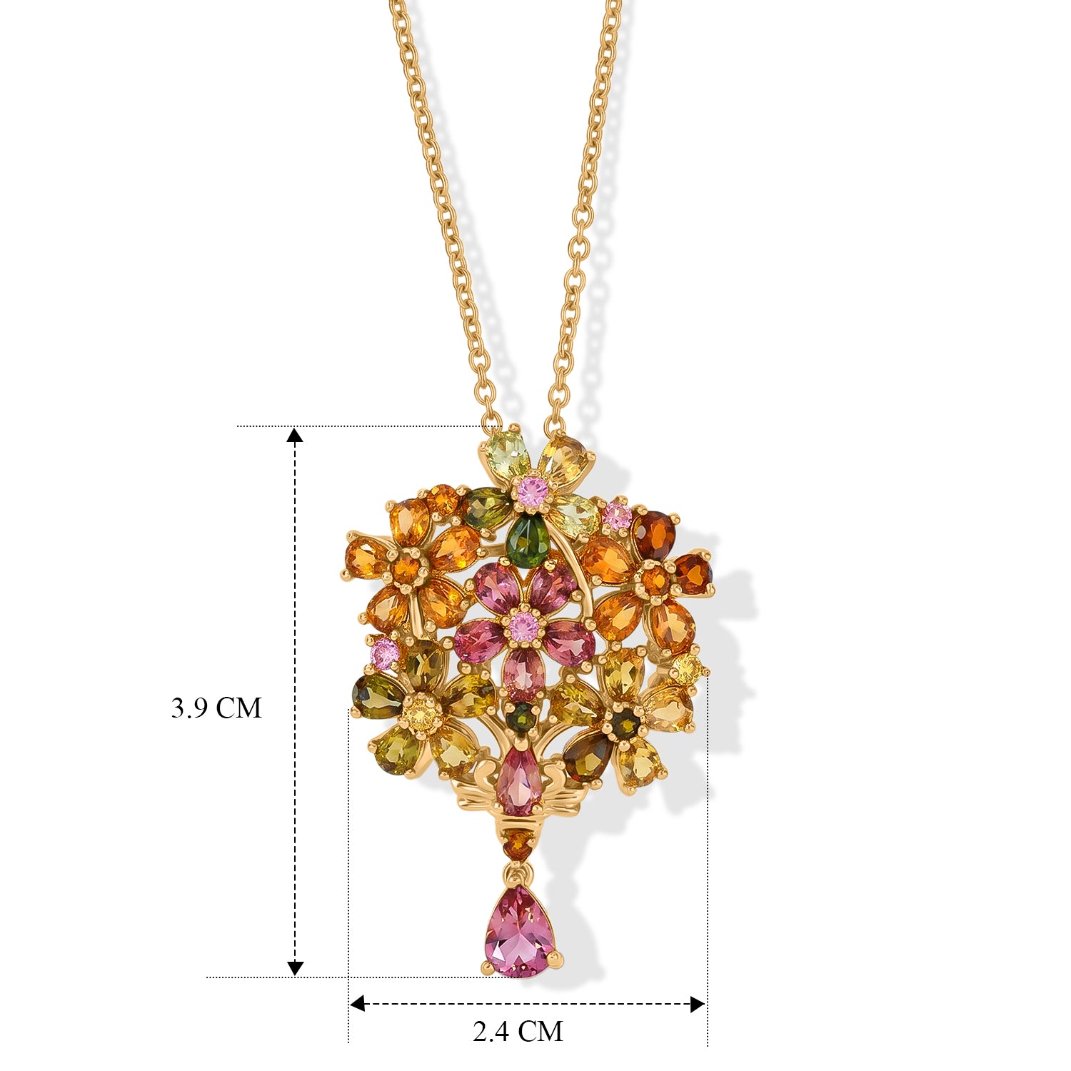 EVER TRUE AA Mehrfarbig-Turmalin Schmuckset ca. 50 cm ca. 5,52 ct.