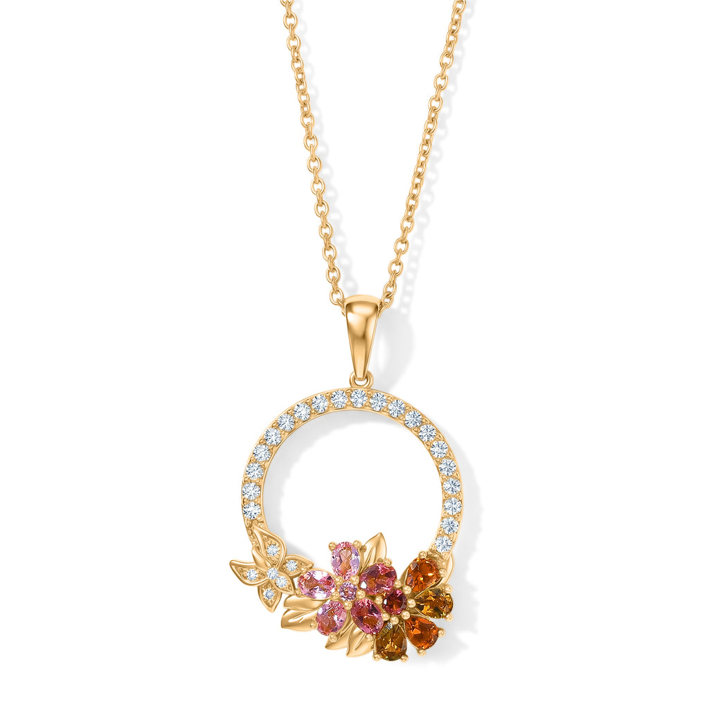 EVER TRUE AA Mehrfarbig-Turmalin Schmuckset ca. 50 cm ca. 2,05 ct.