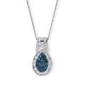 D'Joy Blauer Diamant Schmuckset ca. 50 cm 925 Silber Rhodiniert ca. 1,00 ct.
