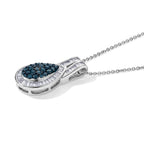 D'Joy Blauer Diamant Schmuckset ca. 50 cm 925 Silber Rhodiniert ca. 1,00 ct.