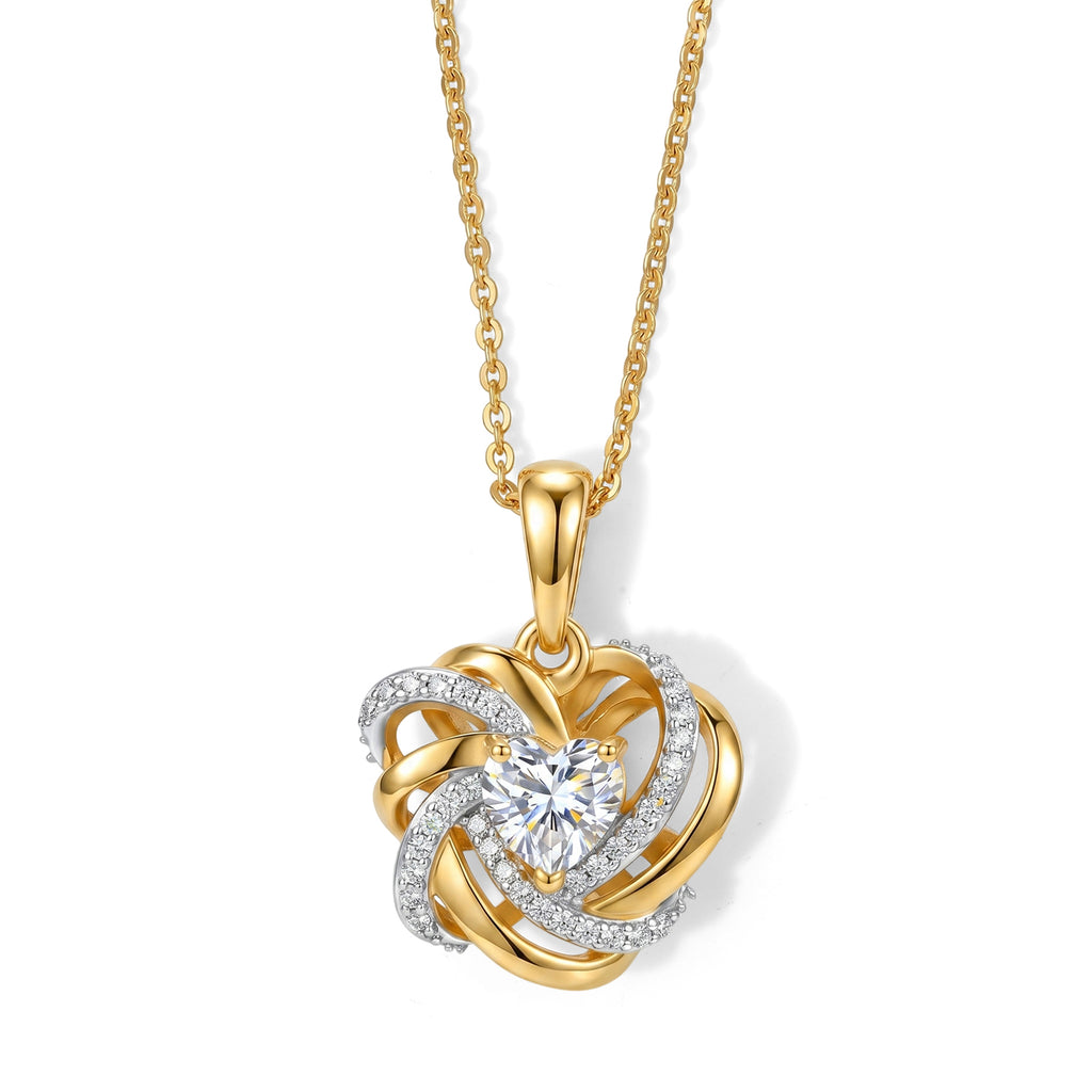 D'Joy Moissanit Schmuckset ca. 50 cm 925 Silber Gold ca. 0,62 ct.
