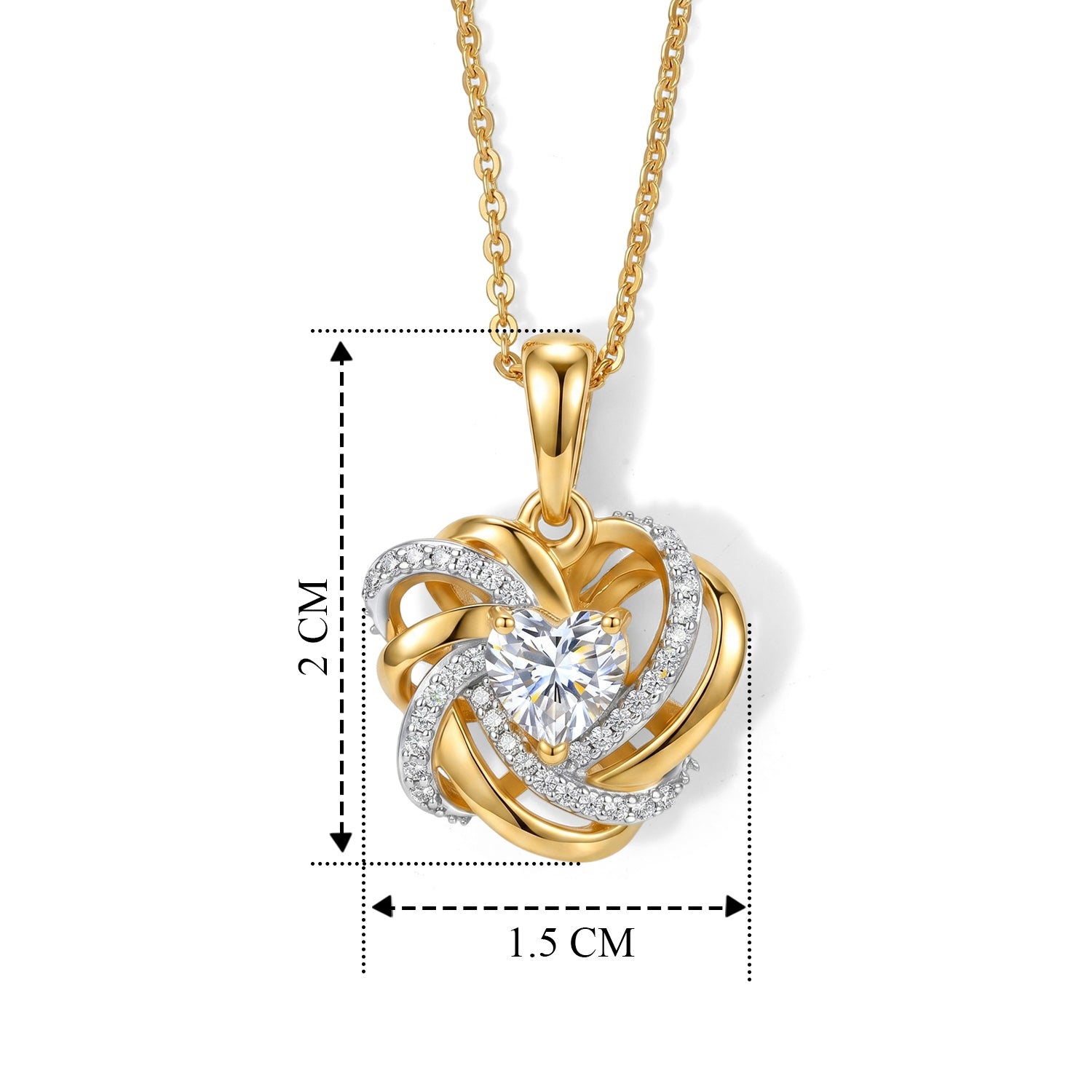 D'Joy Moissanit Schmuckset ca. 50 cm 925 Silber Gold ca. 0,62 ct.