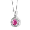 D'Joy AA Burmesischer Rubin, Moissanit Schmuckset ca. 45 cm 925 Silber Rhodiniert ca. 2,21 ct.