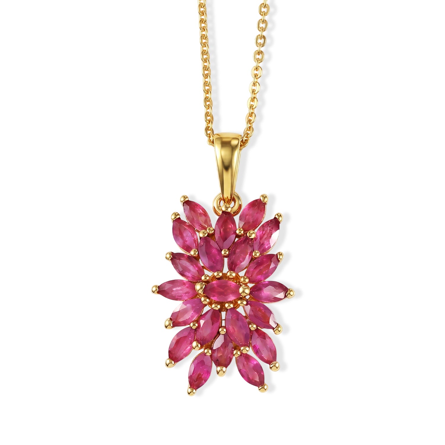 EVER TRUE AA Afrikanischer Rubin (Fissure gefüllt) Anhänger mit Kette, ca. 50 cm ca. 2.71 ct
