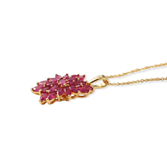 EVER TRUE AA Afrikanischer Rubin (Fissure gefüllt) Anhänger mit Kette, ca. 50 cm ca. 2.71 ct
