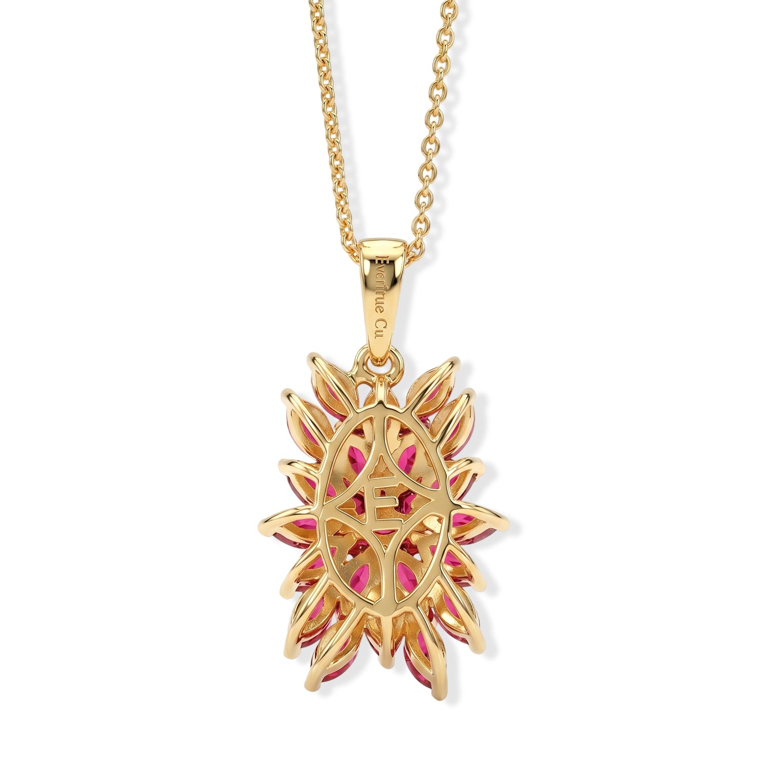 EVER TRUE AA Afrikanischer Rubin (Fissure gefüllt) Anhänger mit Kette, ca. 50 cm ca. 2.71 ct