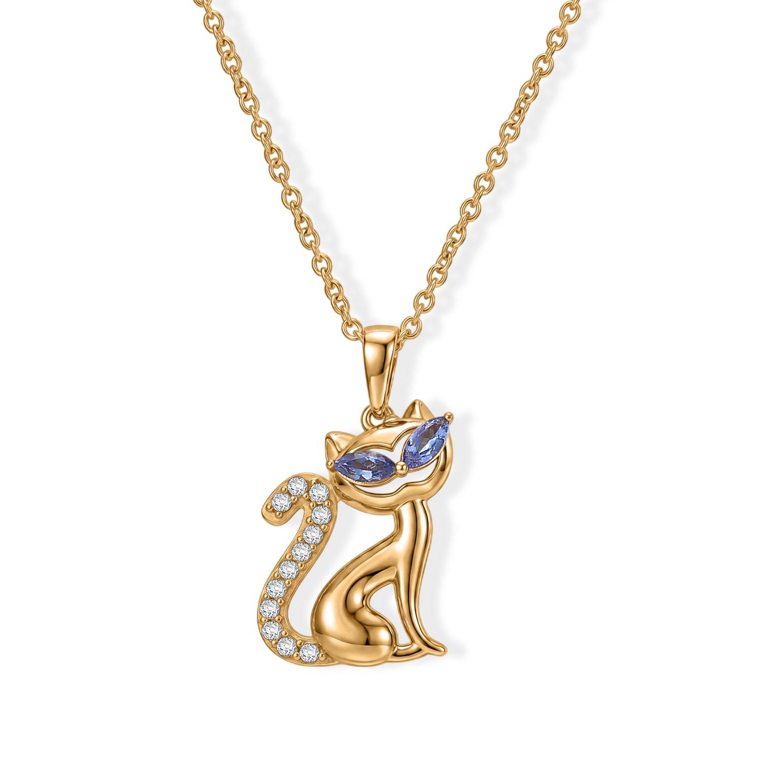 EVER TRUE AA Tansanit, Weißer Zirkon Schmuckset ca. 50 cm ca. 0.58 ct