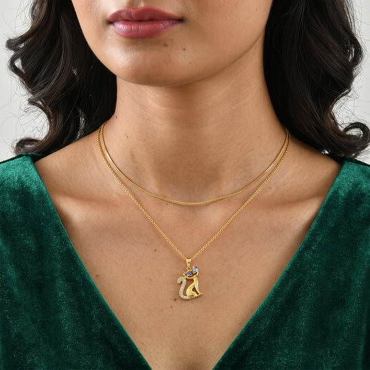 EVER TRUE AA Tansanit, Weißer Zirkon Schmuckset ca. 50 cm ca. 0.58 ct