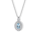 D'Joy AA Santamaria Aquamarin, Moissanit Schmuckset ca. 45 cm 925 Silber Rhodiniert ca. 1,64 ct.