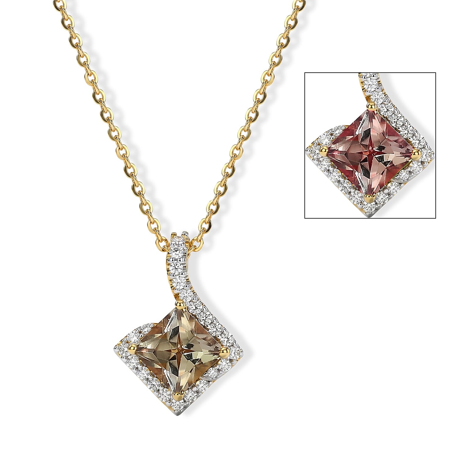 D'Joy AA Turkizit, Moissanit Schmuckset ca. 45 cm 925 Silber 750 Gelbgold vermeil ca. 1,44 ct.
