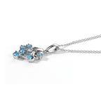 D'Joy Neon Apatit Schmuckset ca. 50 cm 925 Silber Platiniert ca. 0,37 ct.
