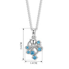 D'Joy Neon Apatit Schmuckset ca. 50 cm 925 Silber Platiniert ca. 0,37 ct.