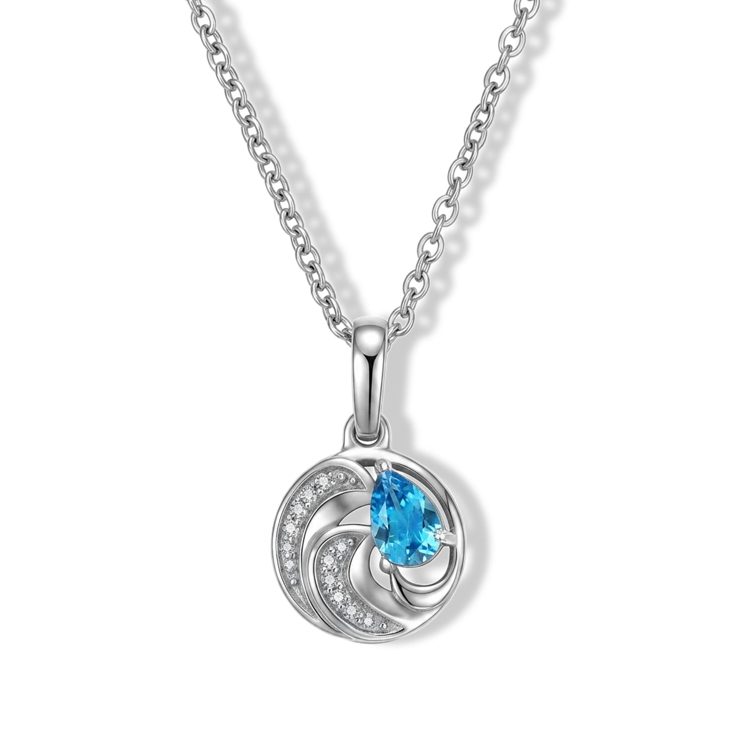 D'Joy Neon Apatit, Weißer Zirkon Schmuckset ca. 50 cm 925 Silber Platiniert und Edelstahl Platiniert ca. 0,42 ct.