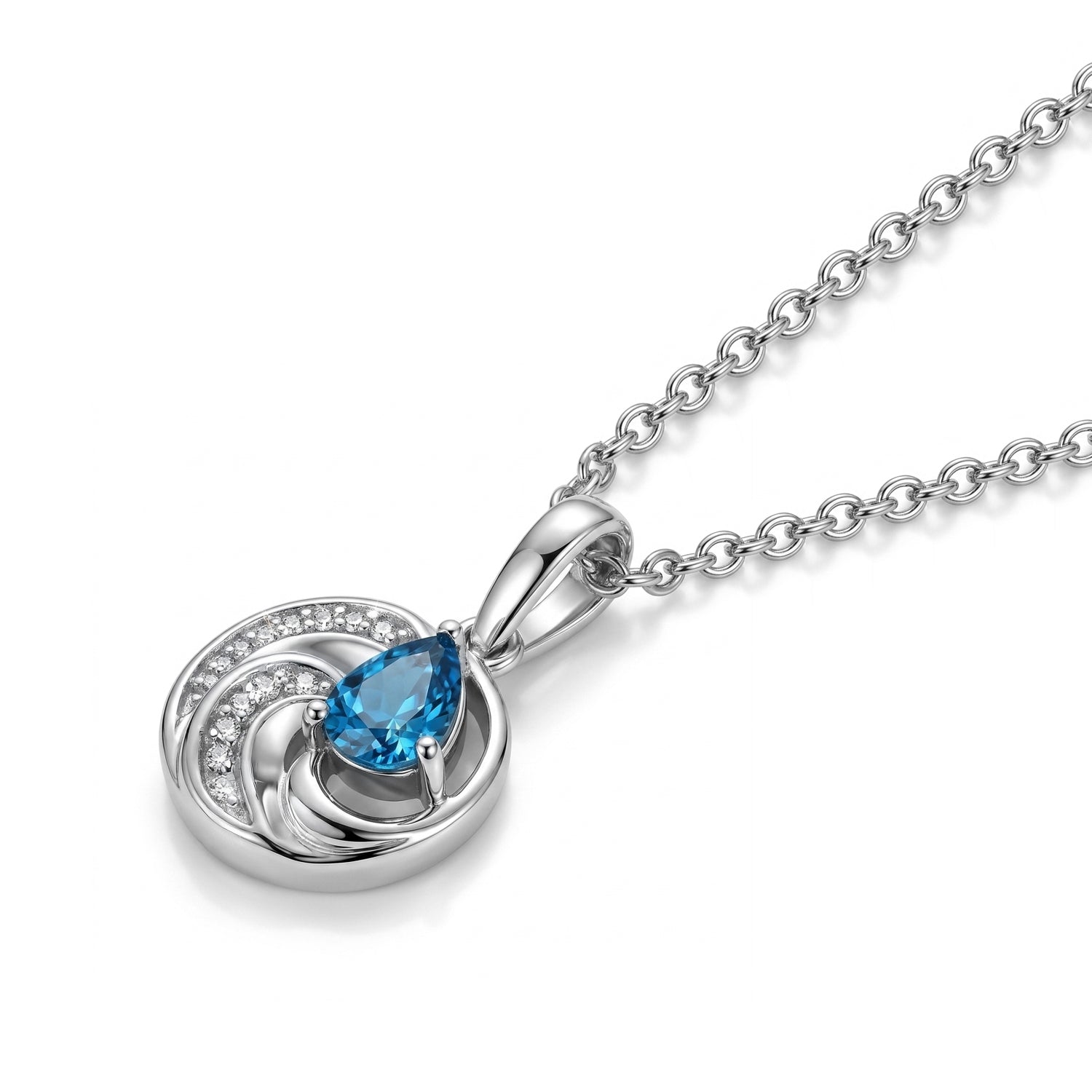 D'Joy Neon Apatit, Weißer Zirkon Schmuckset ca. 50 cm 925 Silber Platiniert und Edelstahl Platiniert ca. 0,42 ct.