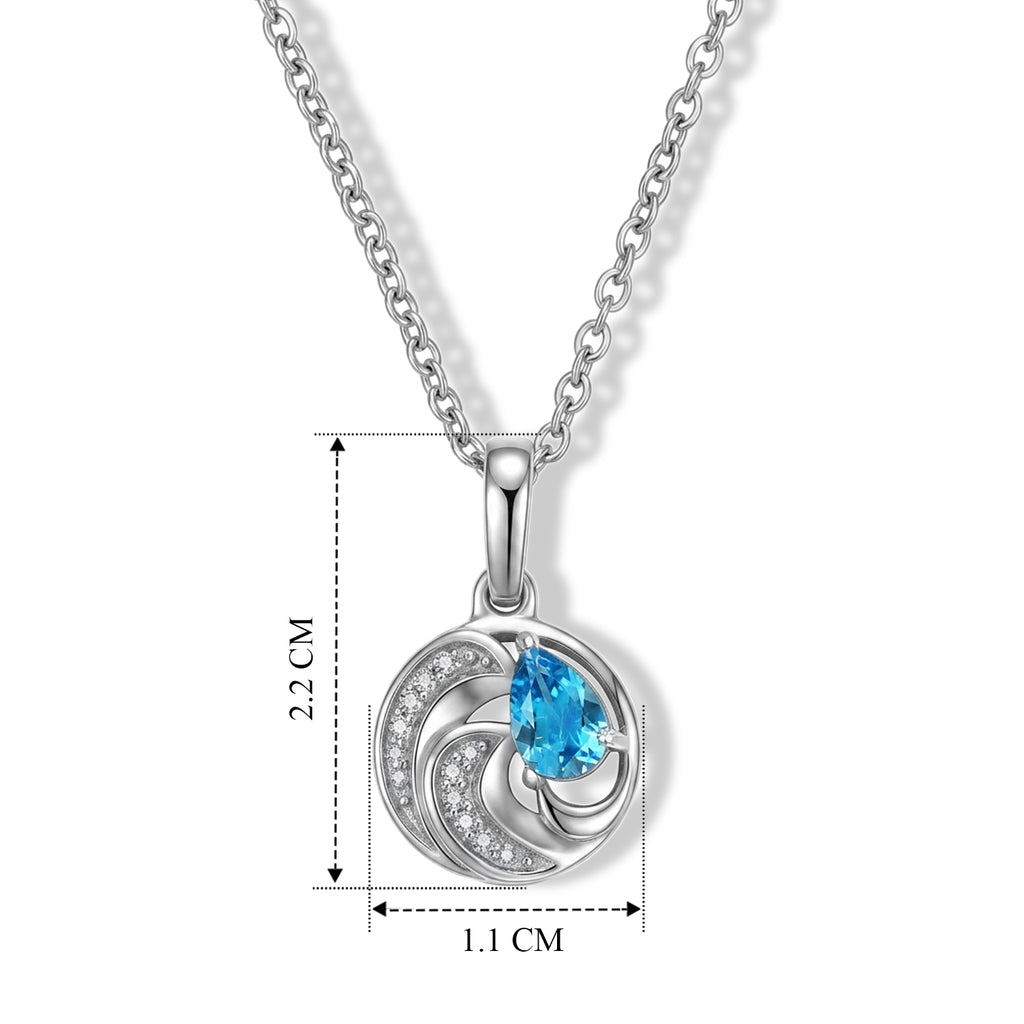 D'Joy Neon Apatit, Weißer Zirkon Schmuckset ca. 50 cm 925 Silber Platiniert und Edelstahl Platiniert ca. 0,42 ct.