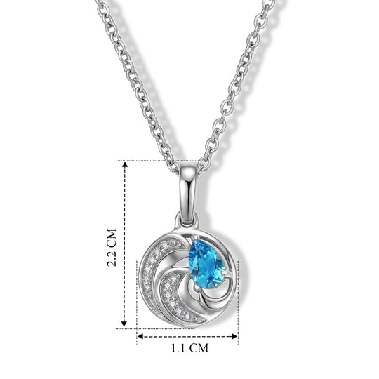 D'Joy Neon Apatit, Weißer Zirkon Schmuckset ca. 50 cm 925 Silber Platiniert und Edelstahl Platiniert ca. 0,42 ct.