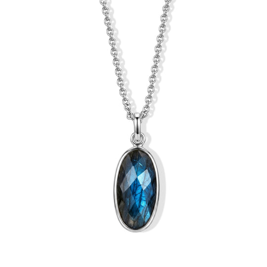 AAA Labradorit Anhänger, 925 Silber, 316L Edelstahl Kette ca. 50 cm ca. 4.82 ct