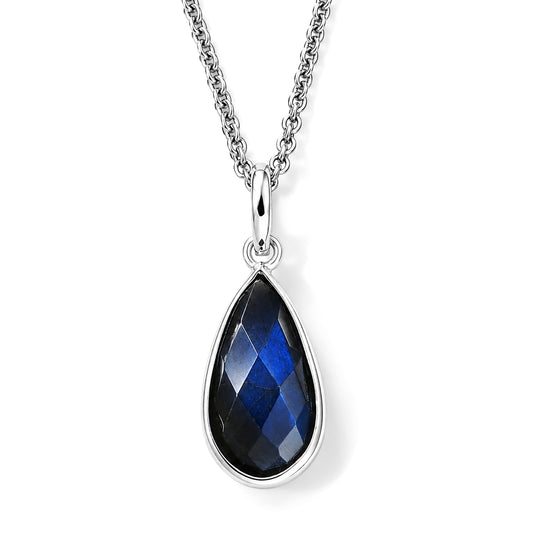 AAA Labradorit Anhänger, 925 Silber, 316L Edelstahl Kette ca. 50 cm ca. 4.82 ct