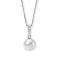 D'Joy Moissanit Anhänger mit Kette, (10-11 mm), ca. 45 cm 925 Silber Rhodiniert