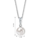 D'Joy Moissanit Anhänger mit Kette, (10-11 mm), ca. 45 cm 925 Silber Rhodiniert