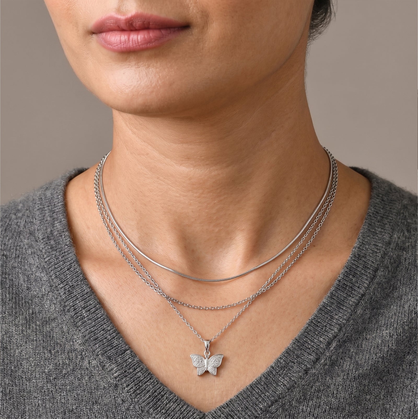 EVER TRUE Weißer Diamant Schmuckset ca. 50 cm ca. 0,03 ct.