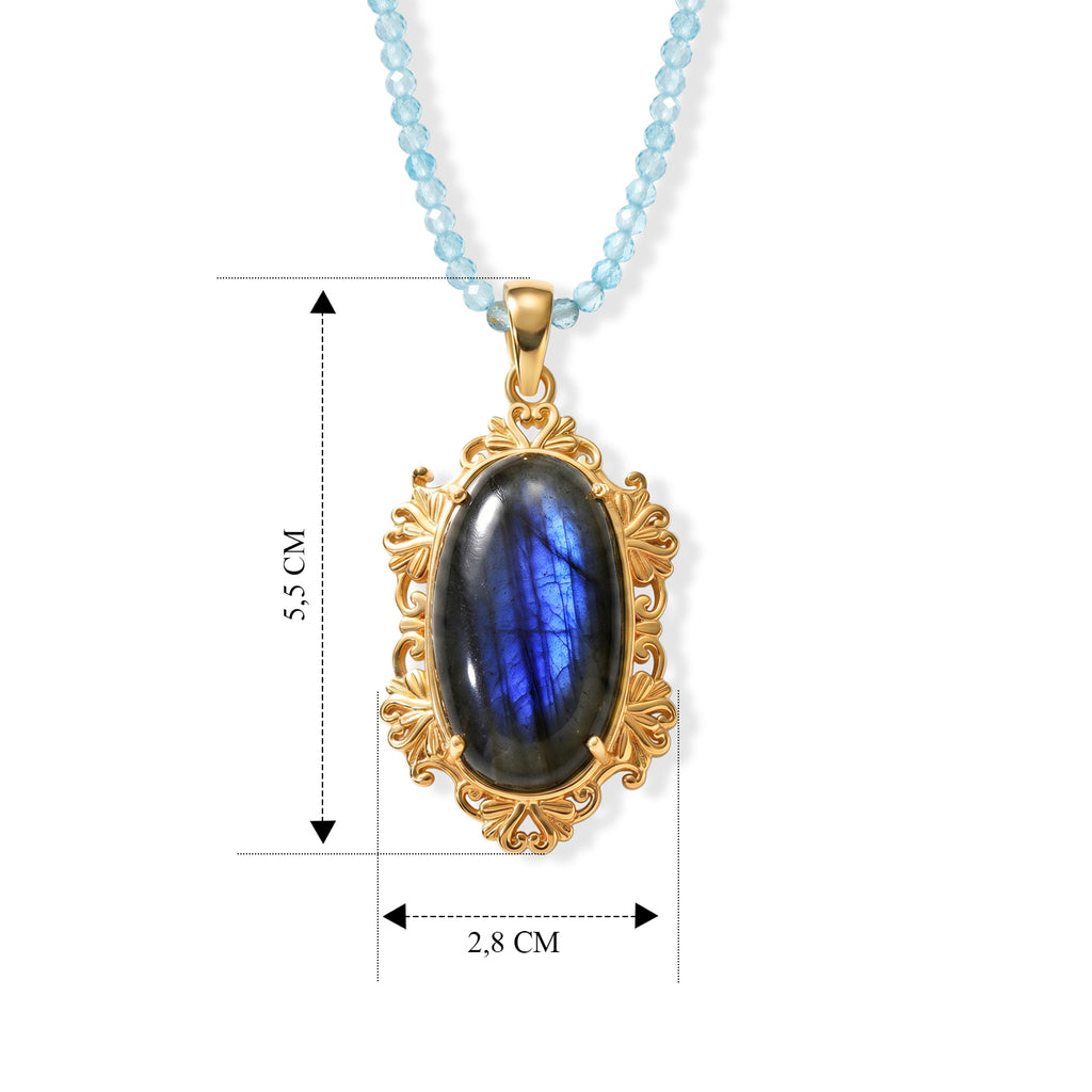 EVER TRUE Labradorit, Apatit Schmuckset ca. 45 cm ca. 109,00 ct.