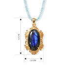 EVER TRUE Labradorit, Apatit Schmuckset ca. 45 cm ca. 109,00 ct.