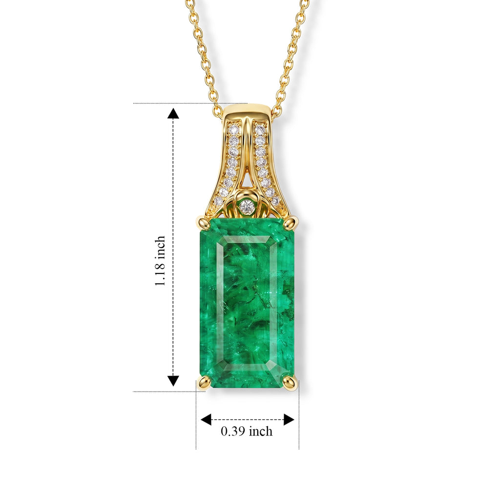 D'Joy Smaragd-Quarz Triplette, Weißer Zirkon Schmuckset ca. 50 cm 925 Silber 750 Gelbgold vermeil ca. 8,80 ct.