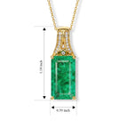 D'Joy Smaragd-Quarz Triplette, Weißer Zirkon Schmuckset ca. 50 cm 925 Silber 750 Gelbgold vermeil ca. 8,80 ct.