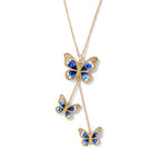 EverTrue emaillierter Schmetterlingsanhänger mit 50cm Edelstahl Kette, Bronze mit Gelbgold E-Beschichtung