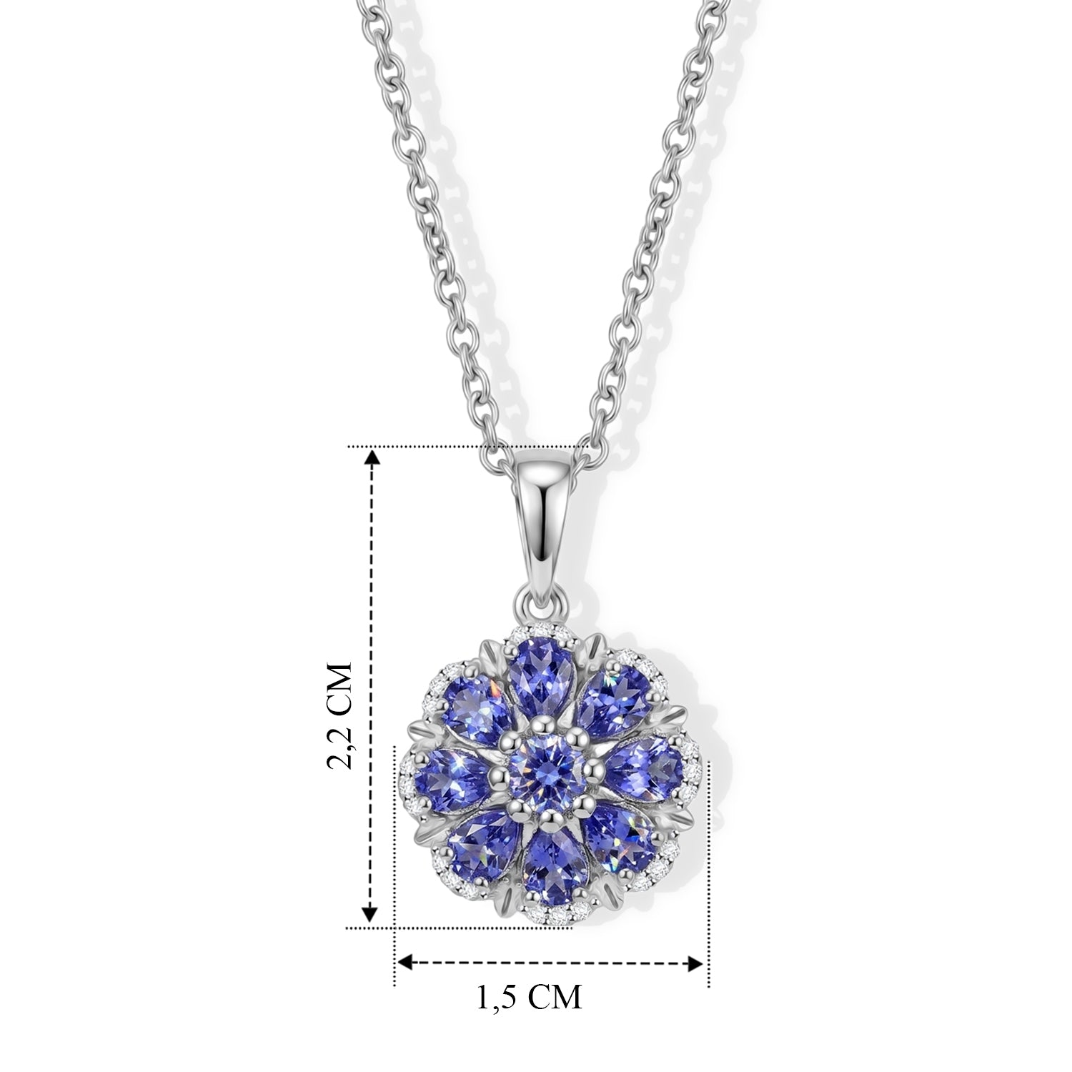 EVER TRUE Tansanit Schmuckset ca. 50 cm ca. 1,77 ct.