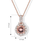 D'Joy AA Rosa Morganit, Moissanit Schmuckset ca. 45 cm 925 Silber 750 Roségold vermeil ca. 1,67 ct.