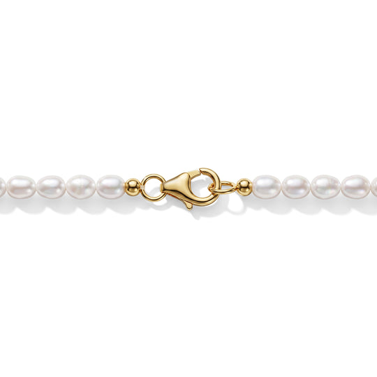 D'Joy Rubin Feuer Triplett Quarz, Zirkon und Perle Anhänger mit 50cm Kette, 925 Silber 750 Gelbgold Vermeil