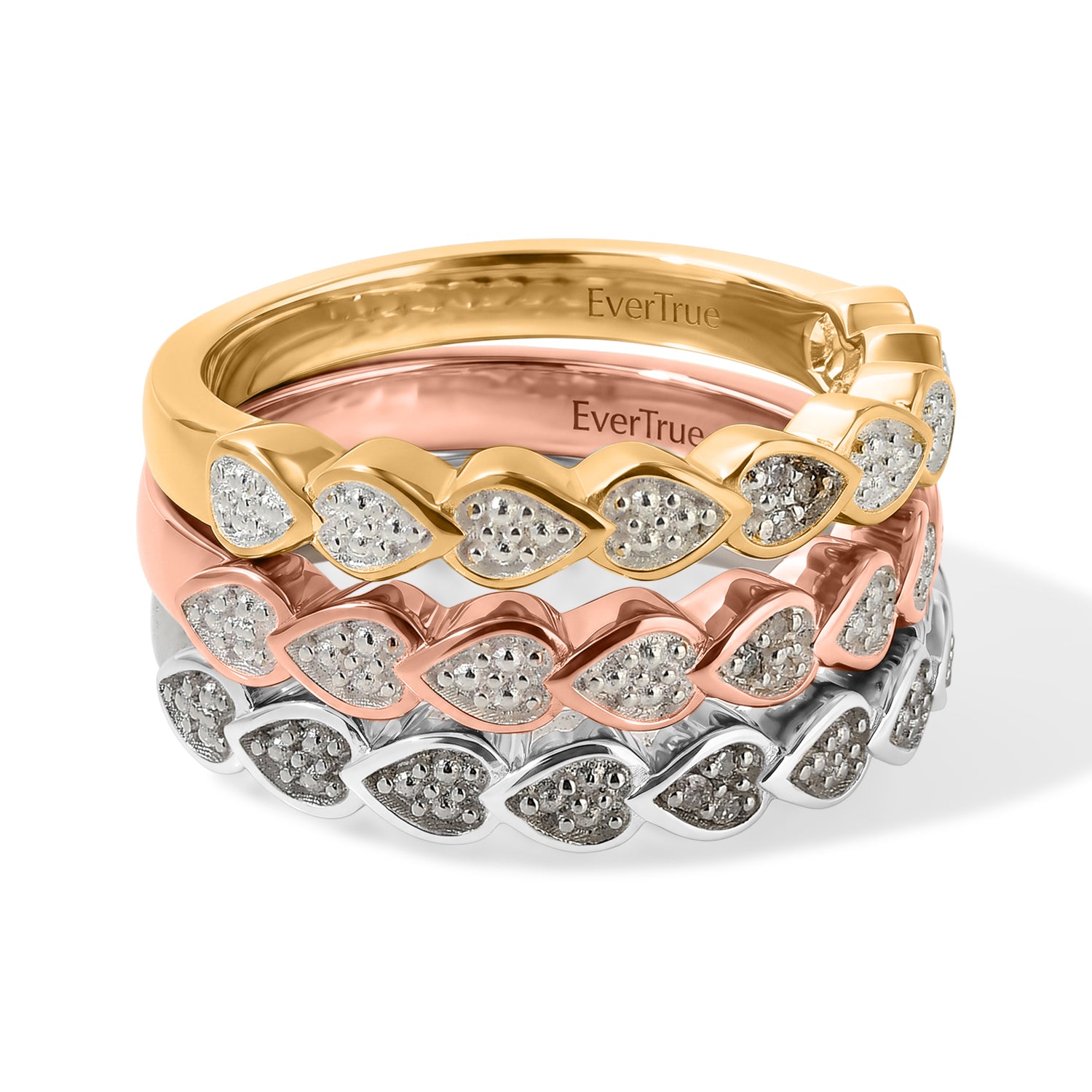 EVER TRUE 3er  Weißer Diamant Schmuckset  (Größe 20) ca. 0,05 ct.