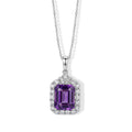 D'Joy AA Sambischer Amethyst, Moissanit Schmuckset ca. 45 cm 925 Silber Rhodiniert ca. 3,63 ct.
