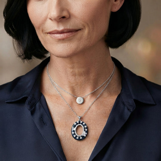 D'Joy Olmek Jadeit, Moissanit Anhänger mit Kette, ca. 45 cm 925 Silber Rhodiniert ca. 21,10 ct.
