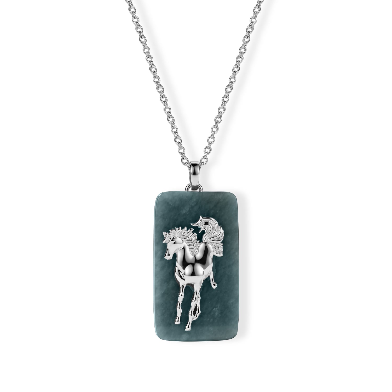 D'Joy Olmek Jadeit Schmuckset ca. 45 cm 925 Silber Rhodiniert ca. 24,00 ct.