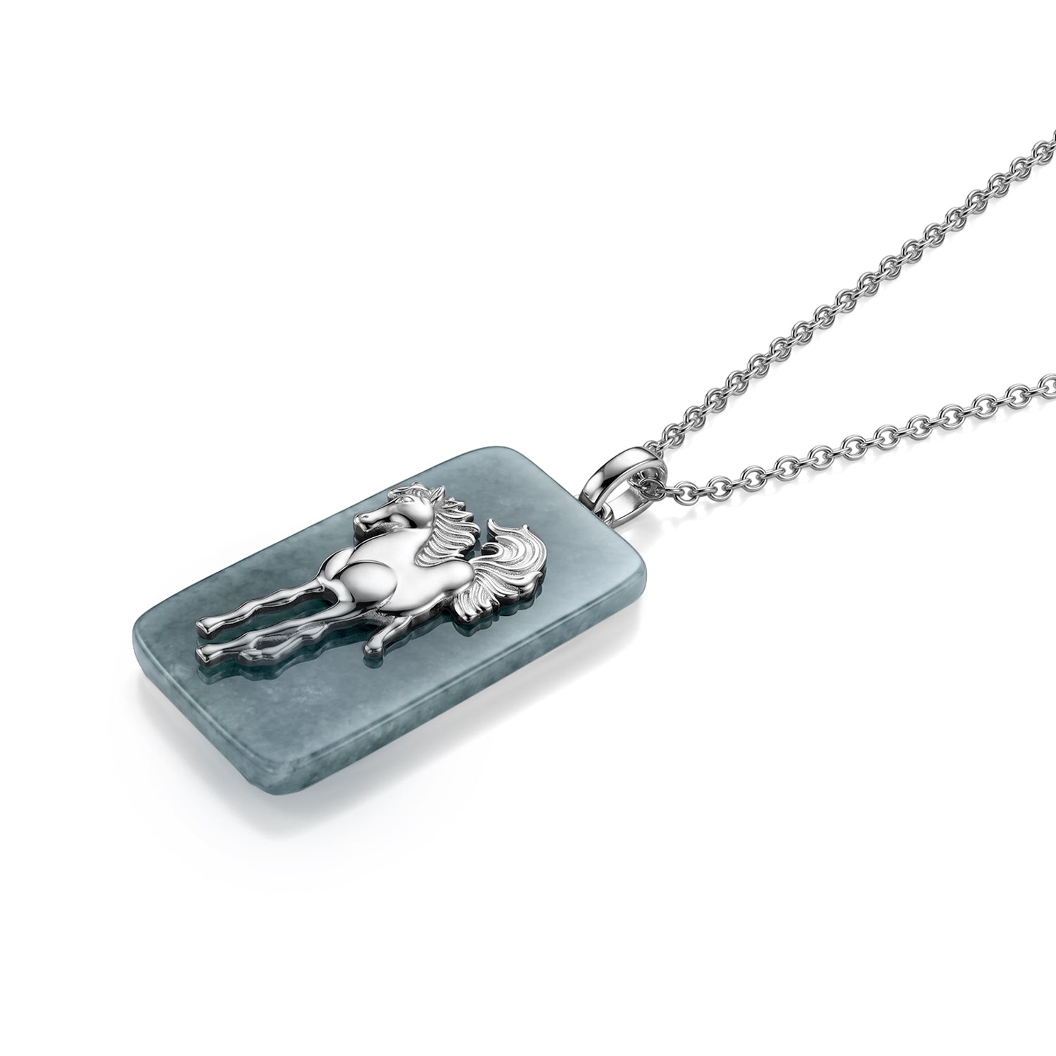 D'Joy Olmek Jadeit Schmuckset ca. 45 cm 925 Silber Rhodiniert ca. 24,00 ct.