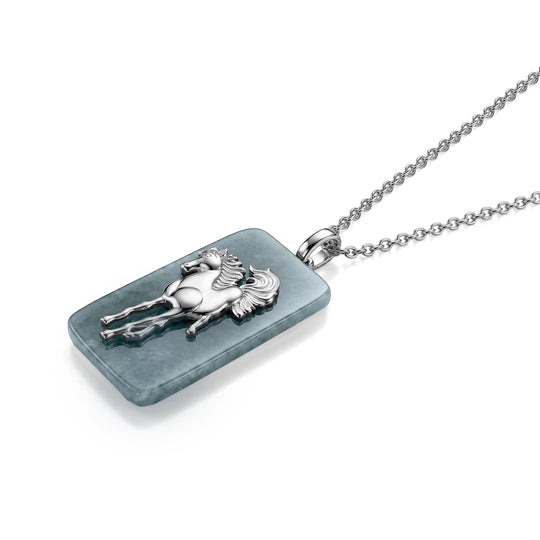 D'Joy Olmek Jadeit Schmuckset ca. 45 cm 925 Silber Rhodiniert ca. 24,00 ct.