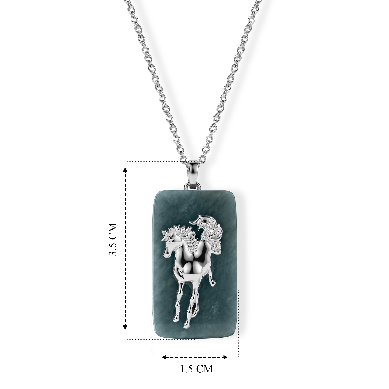 D'Joy Olmek Jadeit Schmuckset ca. 45 cm 925 Silber Rhodiniert ca. 24,00 ct.