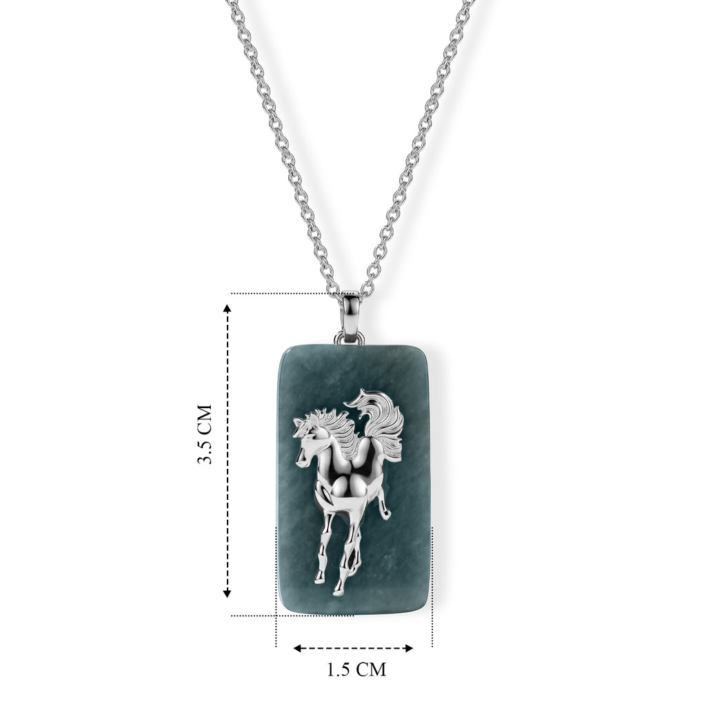 D'Joy Olmek Jadeit Schmuckset ca. 45 cm 925 Silber Rhodiniert ca. 24,00 ct.